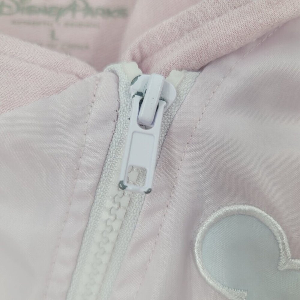 Walt Disney World Girls Youth Satin Pink Zip Up Sweatshirt Size Large - Picture 4 of 5